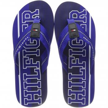 Tommy Hilfiger Hilfiger Stripe Beach Sandal, Chanclas para Hombre, Azul
