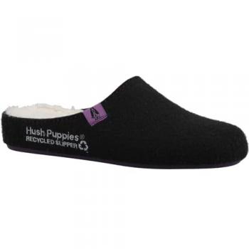 Eco-Friendly Classic Black Slippers for Women - 90% Recycled RPET Polyester