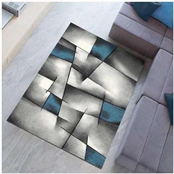 Tapis moderno Brillante Ultimate Azul 200x290 cm - Polipropileno, Tapis comedor 200x290 tejido Turquesa rectángulo motivo geométrico LYN8 Ultima, Tapis salón y dormitorio tejido motivo geom