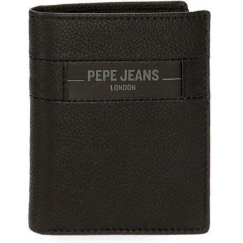 Cartera de piel Checkbox vertical Negro Pepe Jeans
