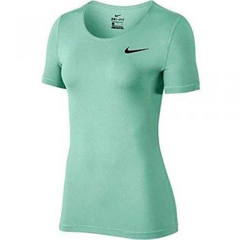 Nike W NP Top SS All Over Mesh Camiseta, Mujer, Igloo/Black, XS