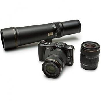 Cámara Híbrida Kodak S-1 con 3 Lentes Intercambiables, Sensor CMOS de 16MP y Video Full HD, Incluye Tarjeta de Memoria de 16GB