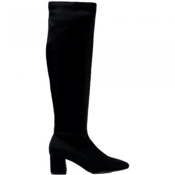 Gioseppo Bota Alta Elástica Negra Mujer Kiberg - Botas altas elásticas para mujer, color negro, diseño estilizado que alarga visualmente las piernas