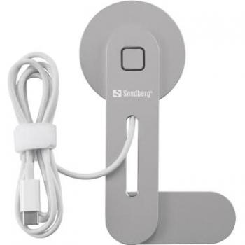 Cargador Inalámbrico Magnético para Smartphone 15W Sandberg Gris