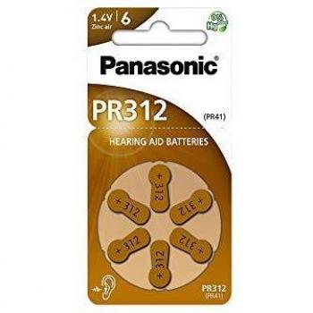 Baterías 'Hearing Aid' Panasonic Zinc-aire PR312 x 6