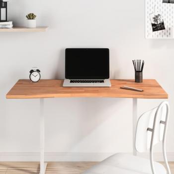 Tablero de escritorio de madera maciza de haya 110x(50-55)x2,5 cm Marrón