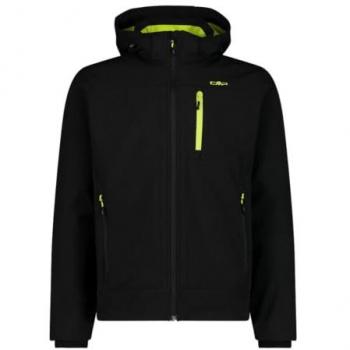Cmp Chaqueta Softshell Hombre con Capucha Negra 3a01787n