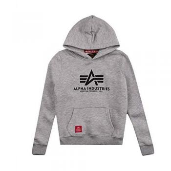 Alpha Industries Basic Hoodie for Kids/Teens in Grey Heather