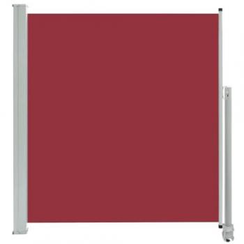 Toldo lateral retráctil de patio rojo 140x300 cm con soporte de hierro y tela de lona PU