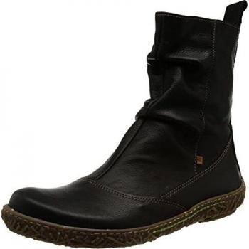 Botines de mujer El Naturalista N722 Nido Negro con diseño de cremallera