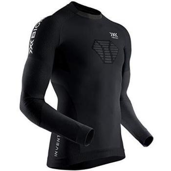 X-Bionic Invent 4.0 Running Shirt Long Sleeves Men Camiseta Deportiva Correr Jogging Training Fitness Gym Capa De Base para Hombre, Black/Charcoal, XXL