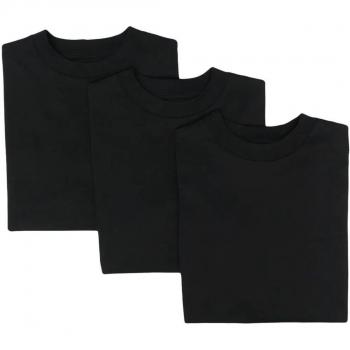 Jil Sander Women's Set of Three Cotton T-Shirts in Black and Blue | Size Medium | 3-Pack