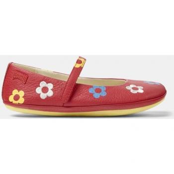 CAMPER Twins Ballerinas for Girls - Red, Smooth Leather, Size 34 and Size 2