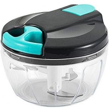 Multi-Function Manual Food Processors & Chopper with Cover and Handle, Garlic Press Vegetable Chopper Shredder,Suitable for Onions Gingers Peppers Fruits Mincing,Wonderful for Kitchen（Blue）