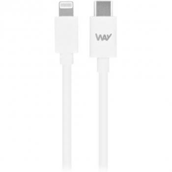 Cable USB-C a Lightning 1m TnB Way para iPhone/iPad/iPod - Carga Rápida - Blanco