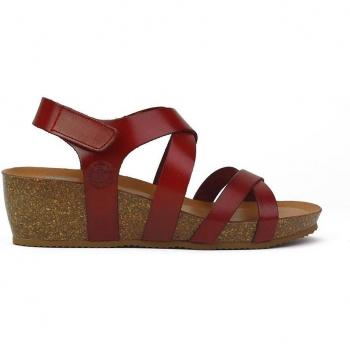 Sandalias de mujer Coronel Tapiocca CT331-5 de cuña, piel, color rojo
