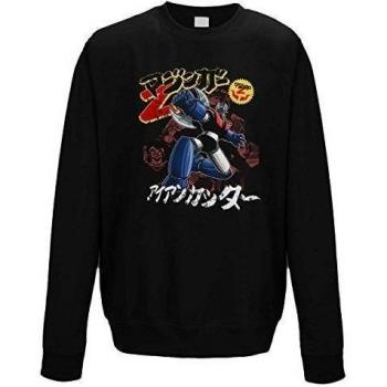 suÃ©ter de cuello redondo sudadera hombre Robot Majinga Zetto black 1_XXL