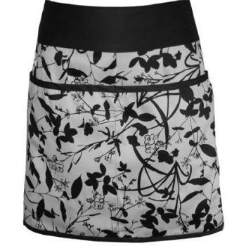 A Greener Cocina AP013 Org-nica algod-n mitad Delantal - Whispering Grass Blanco y Negro