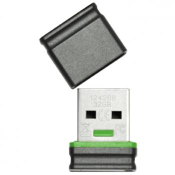 Pendrive Platinum Mini USB 2.0 de 32 GB Negro y Verde