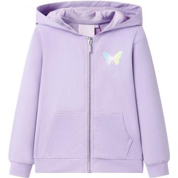 Sudadera infantil con capucha lila 104