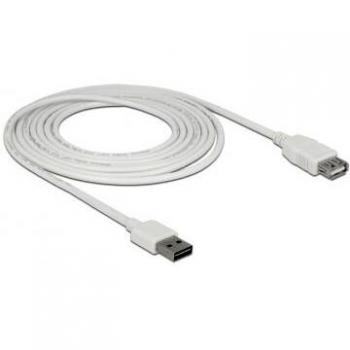 Cable USB 2.0 de extensión EASY, Tipo A macho a hembra, 3 m, blanco