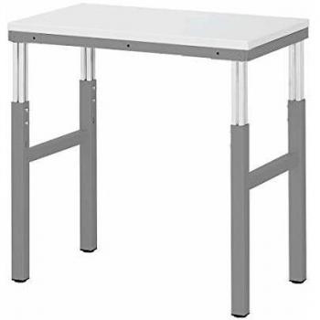 Mesa de trabajo ESD altura ajustable 650-1000 mm, B700 x T500 mm, tablero de melamina EGB 28 mm, soporte gris claro, capacidad hasta 450 kg