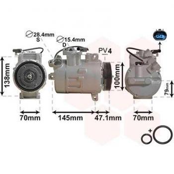 Compresor de aire acondicionado VAN WEZEL 0600K306