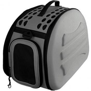 YATEK Transportin para Perros y Gatos Plegable y Lavable, Recomendado para Mascotas de hasta 6kg de Color Gris Oscuro