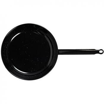 La Valenciana 12 cm Acero esmaltado sartén con Plano con asa, Black_Parent, Negro, 12 cm