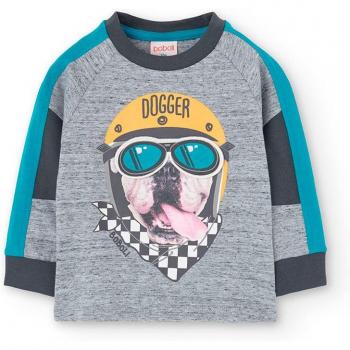 Boboli camiseta de algodón para bebé con bandas, manga larga y dibujo frontal - bci AW24319081