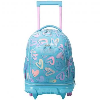 Mochila Escolar Totto España con Ruedas Desmontables y Corazones Pintados
