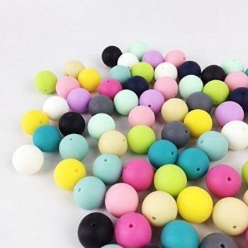 15mm Perlas de silicona flojo redondo Orgánica joyería de enfermería para la dentición del bebé de las bolas collar DIY Mordedor