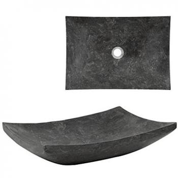 SengentoStyle Gootsteen 50x35x12 cm marmer zwart