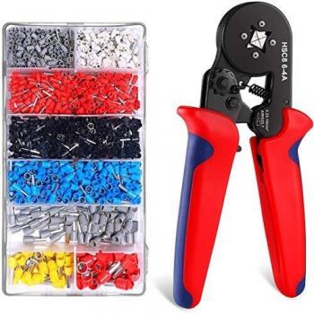 [1200 Piezas] Kit de Terminales Cables Electricos IDESION Herramientas Terminales de Cable para Terminales Preaislados Engarzadora de Crimpado Alicates 0.25 mm2