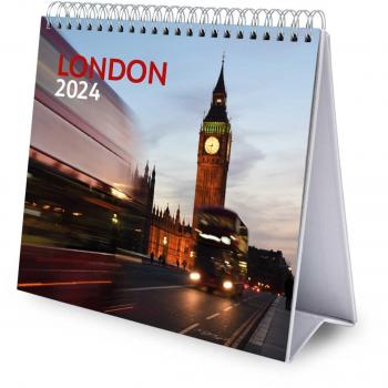 Calendario de escritorio deluxe 2024 Londres Erik Marrón Multilingüe