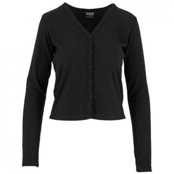 Urban Classics Ladies Ribbed Cardigan - Black - XS to L