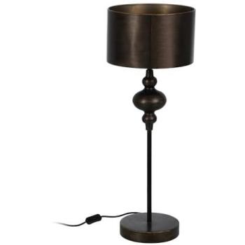 Lámpara de Mesa Dorada con Pantalla Redonda de Metal Ø 30 x 80 cm