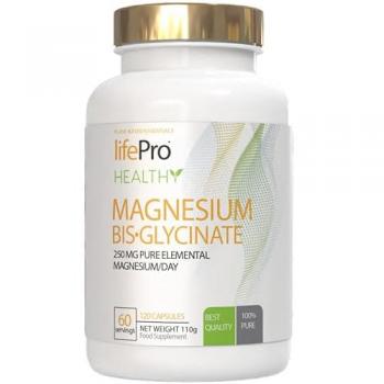 Magnesio Bisglicinato 120 Cápsulas Life Pro - Alta Dosis de Magnesio Glicinato para Reducir Fatiga y Estrés, Apoyo al Sistema Inmunitario y Muscular, Magnesio