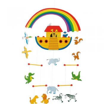 Móvil de Cuna Arche Noah de Madera - Decoración para Bebés y Ayuda para Dormir, Goki 52987