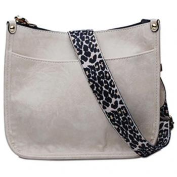 Vegan Leather Crossbody Bag - Beige
