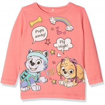 NAME IT Nitpawpatrol Fiona LS Top F Mini, Camisa Manga Larga Para Niñas, Rosa