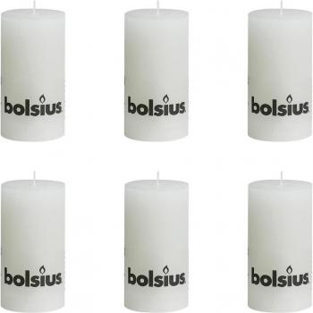 Bolsius - Vela del Pilar Rústica, 130 x 68 mm, color Blanco, 1 unidad