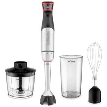 Batidora de Mano Ufesa Satellite Max 1500W con Tecnología BladeFlex, 4 Cuchillas, Velocidad Ajustable, TouchSpeed y Set 3 en 1