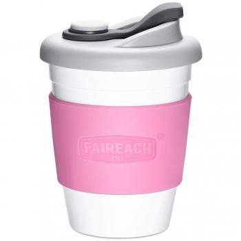 Taza de Café para llevar con Tapa, Mug Café Reutilizable con Manga Antideslizante, Coffee To Go Ecológica de Viaje con sin BPA, Vasos de Café apto para Lavavajillas y Microondas, 340ml
