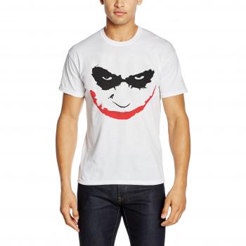 CID BATMAN THE DARK KNIGHT - JOKER SMILE OUTLINE-camiseta Hombre, Blanco, X-large