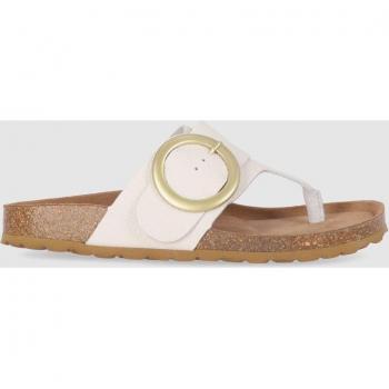 Sandalias planas de mujer Chika10 Leather KONIL 02 en blanco