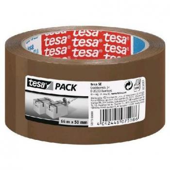 Cinta Adhesiva Tesa Standard - Polipropileno (PP) - 50 mm x 66 m - Marrón - Pack de 6 Rollos
