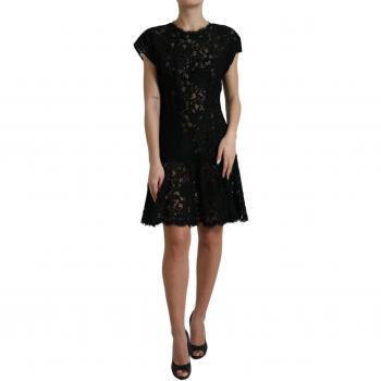 Dolce & Gabbana Black Floral Lace A-Line Mini Dress - IT42|M, Sizes: S, Female