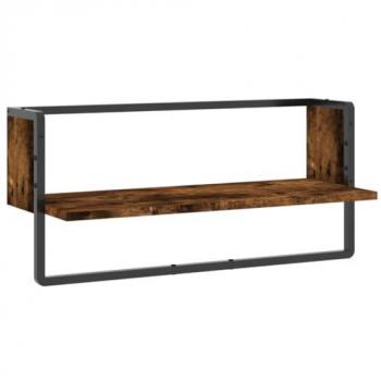 Estante de pared con barra 65x25x30 cm Negro, Roble Sonoma, Roble ahumado Mueble Almacenaje Estantería para Oficina, Estudio, Dormitorio Estantería/Librería/ mueble de