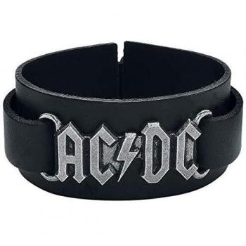 Pulsera de cuero AC/DC, logo